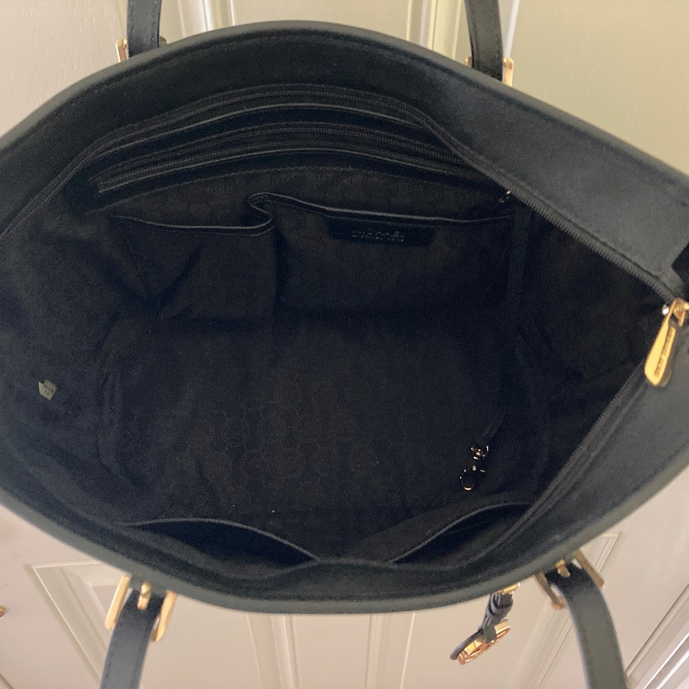Michael Kors Black Saffiano Leather Large Jet Set Travel TZ Tote/30S4GTVT2L/NEW! - Picture 12 of 15
